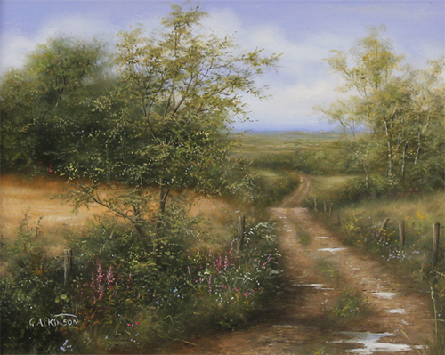 George Atkinson, Original oil painting on panel, Vale of York Without frame image. Click to enlarge
