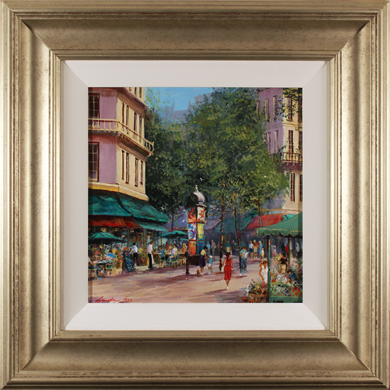 Gordon Lees, Original oil painting on panel, Cafés of Paris