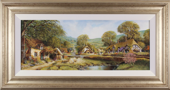 Gordon Lees, Original oil painting on panel, Spring Afternoon, The Cotswolds