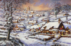 Gordon Lees, Signed limited edition print, A Snowy Evening at the Crossways Inn