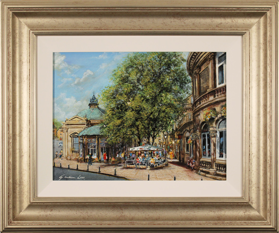 Gordon Lees, Original oil painting on panel, Café Days, Harrogate 