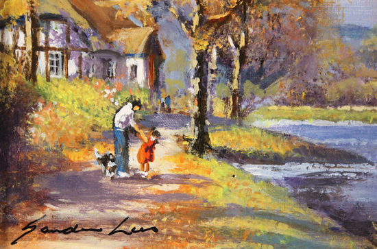 Gordon Lees, Original oil painting on panel, Autumn Lake Signature image. Click to enlarge