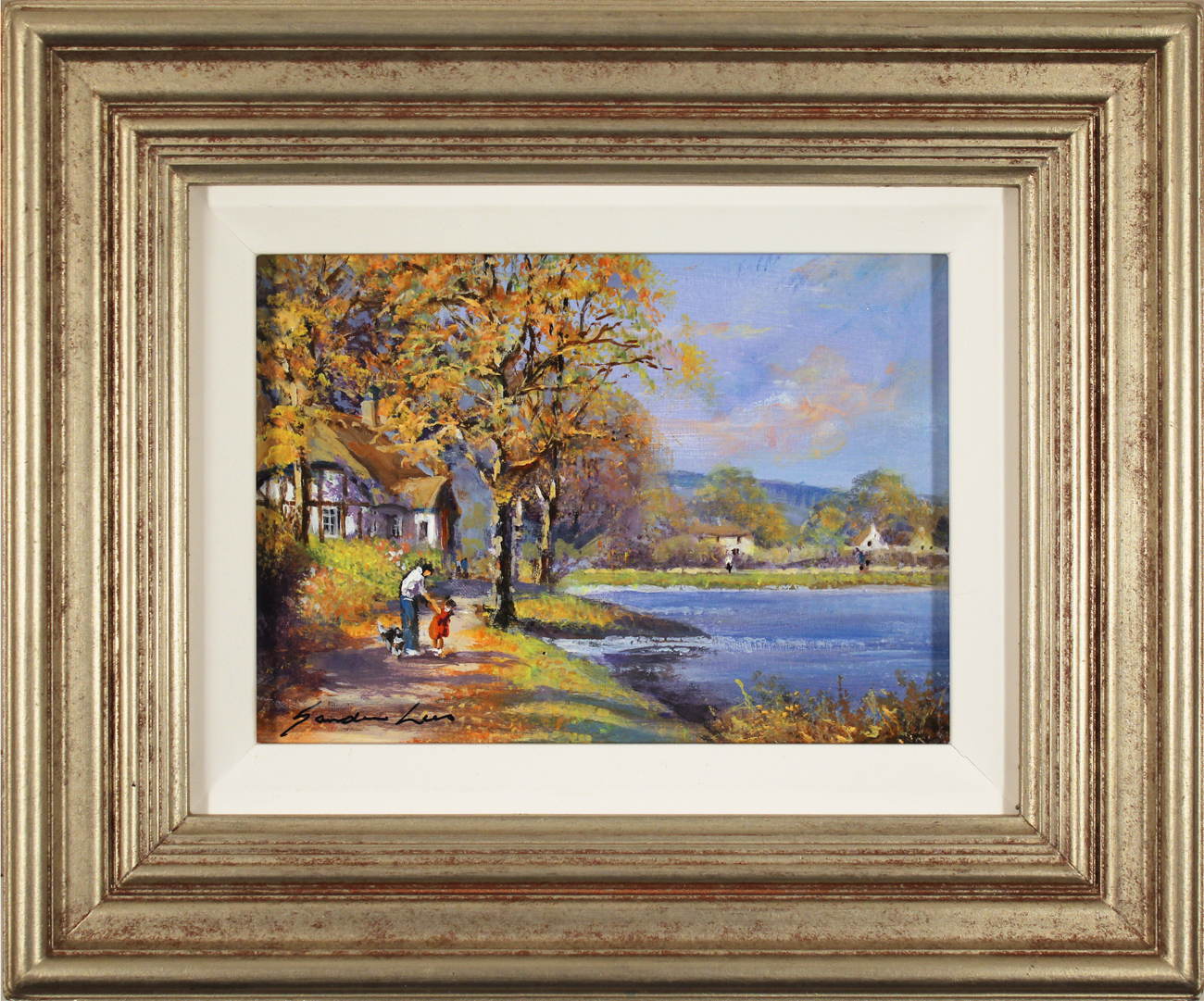 Gordon Lees, Original oil painting on panel, Autumn Lake. Click to enlarge