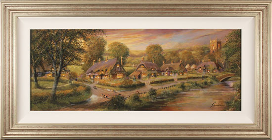 Gordon Lees, Original oil painting on panel, A Cotswolds Evensong 