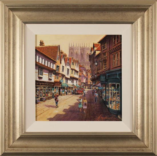 Gordon Lees, Original oil painting on panel, Low Petergate, York 