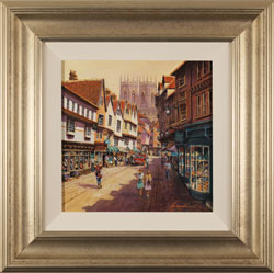 Gordon Lees, Original oil painting on panel, Low Petergate, York