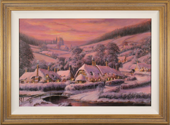 Gordon Lees, Original oil painting on panel, Rose Gold Glow, The Cotswolds