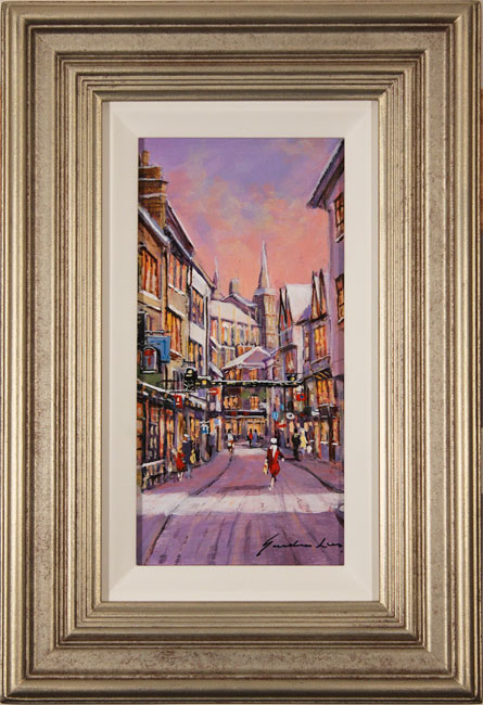 Gordon Lees, Original oil painting on panel, Stonegate, York