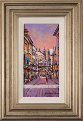 Gordon Lees, Original oil painting on panel, Stonegate, York