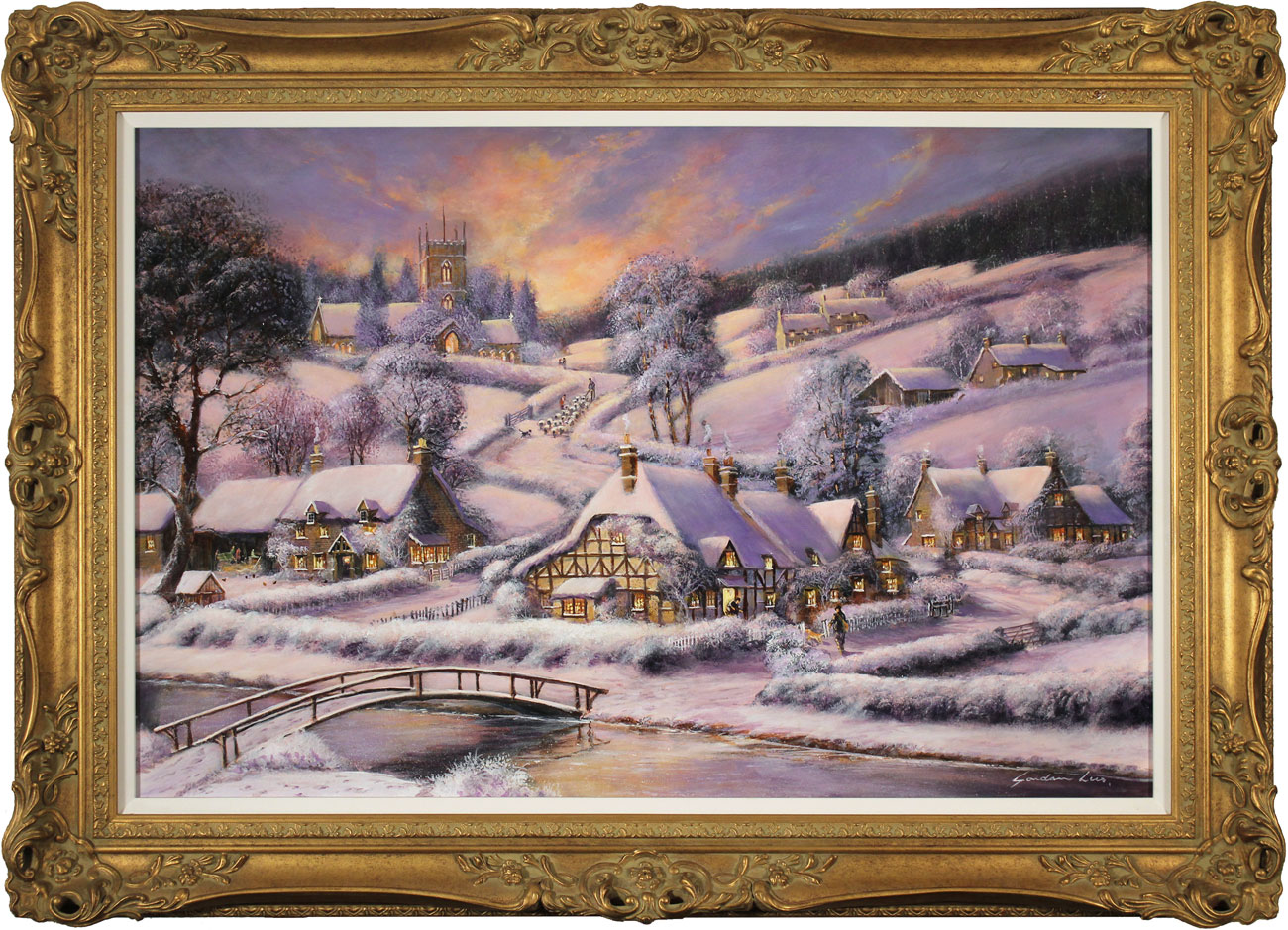 Gordon Lees, Original oil painting on panel, A Winter's Eve, click to enlarge