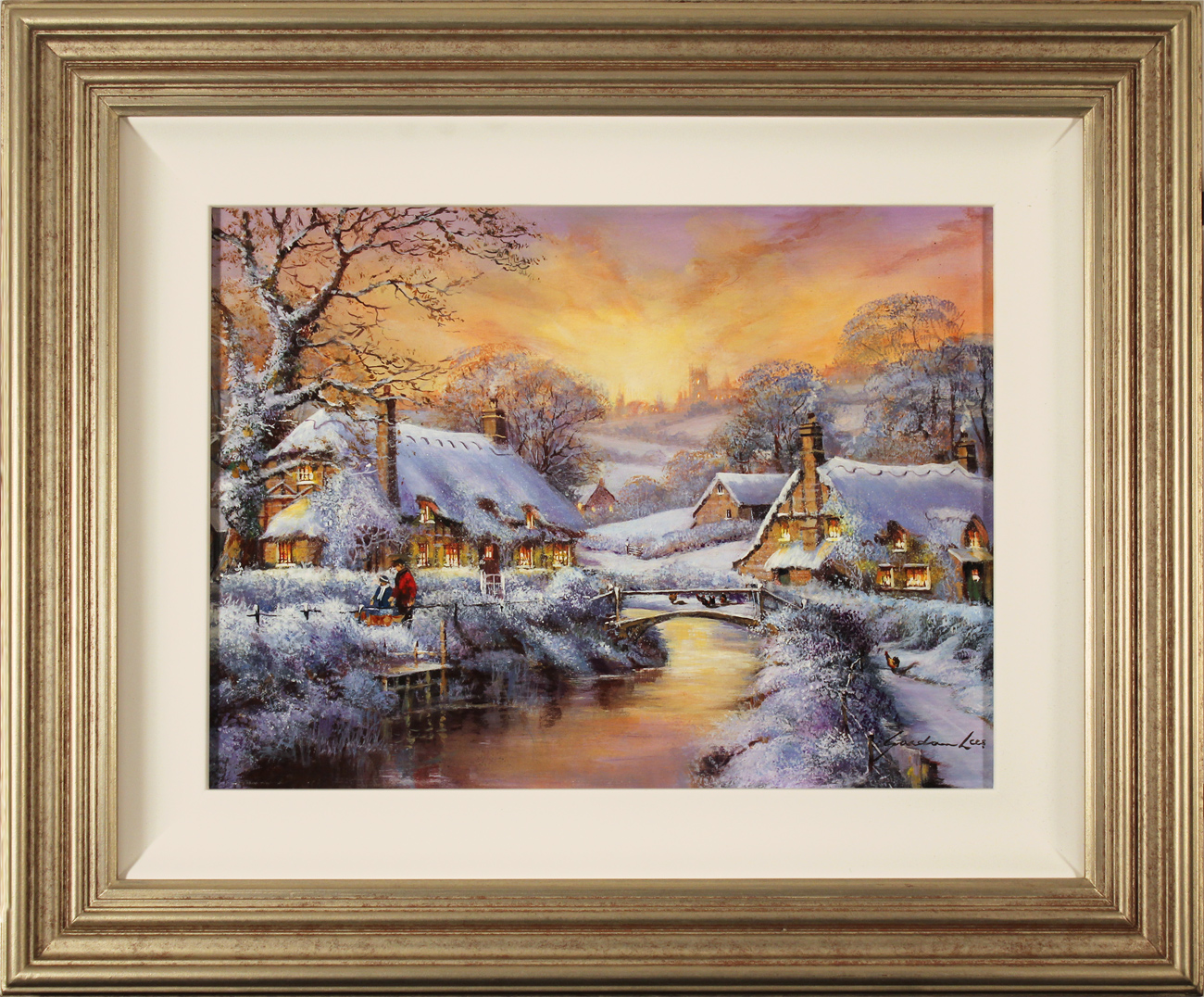 Gordon Lees, Original oil painting on panel, Freshly Fallen Snow, The Cotswolds. Click to enlarge