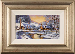 Gordon Lees, Original oil painting on panel, Cotswolds Village in Winter Large image. Click to enlarge