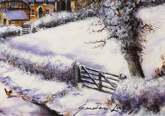 Gordon Lees, Original oil painting on canvas, Fading Light of a Winter's Eve Signature image. Click to enlarge