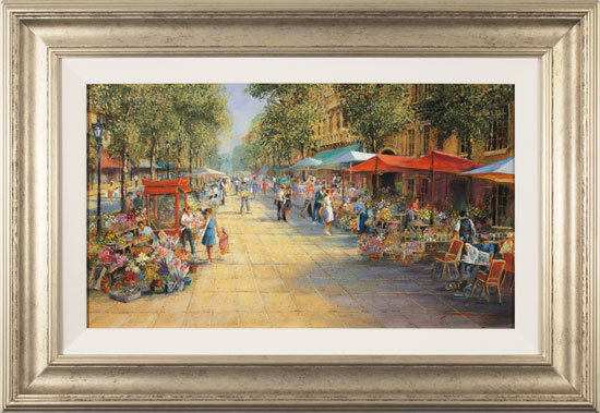 Gordon Lees, Original oil painting on panel, Parisian Boulevard 