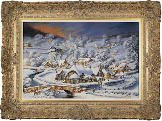Gordon Lees, Original oil painting on panel, The Close of a Winter's Eve, click to enlarge