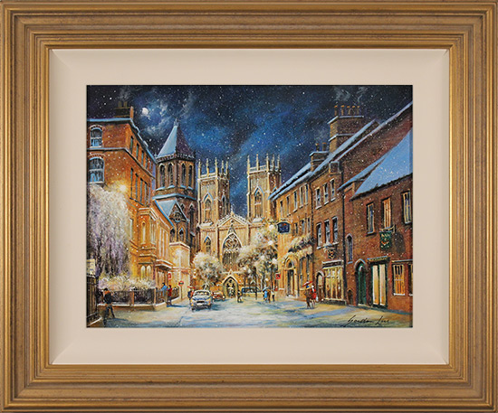 Gordon Lees, Original oil painting on panel, A Winter's Eve, York Minster , click to enlarge