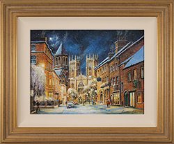 Gordon Lees, Original oil painting on panel, A Winter's Eve, York Minster  Large image. Click to enlarge