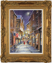 Gordon Lees, Original oil painting on panel, Sparkle of The Shambles, York Large image. Click to enlarge