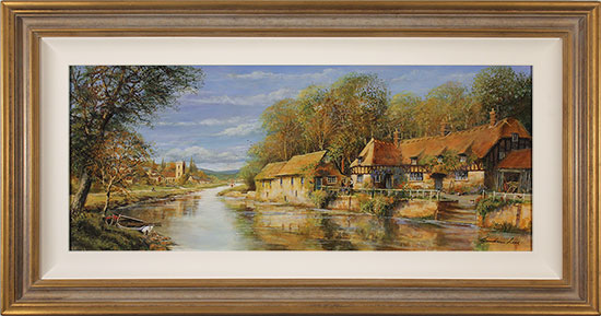 Gordon Lees, Original oil painting on panel, Blue Skies and Quiet Calm, click to enlarge