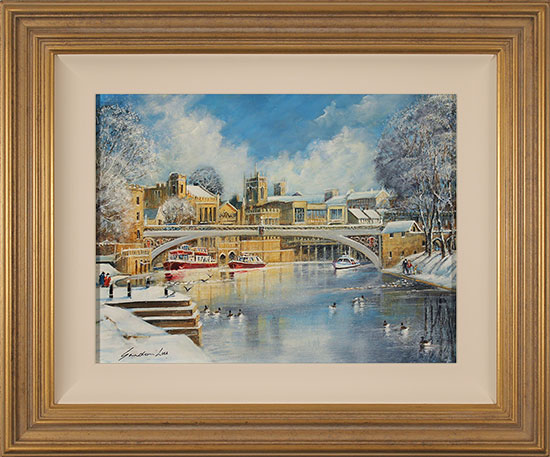 Gordon Lees, Original oil painting on panel, Bright Winter Afternoon, York 