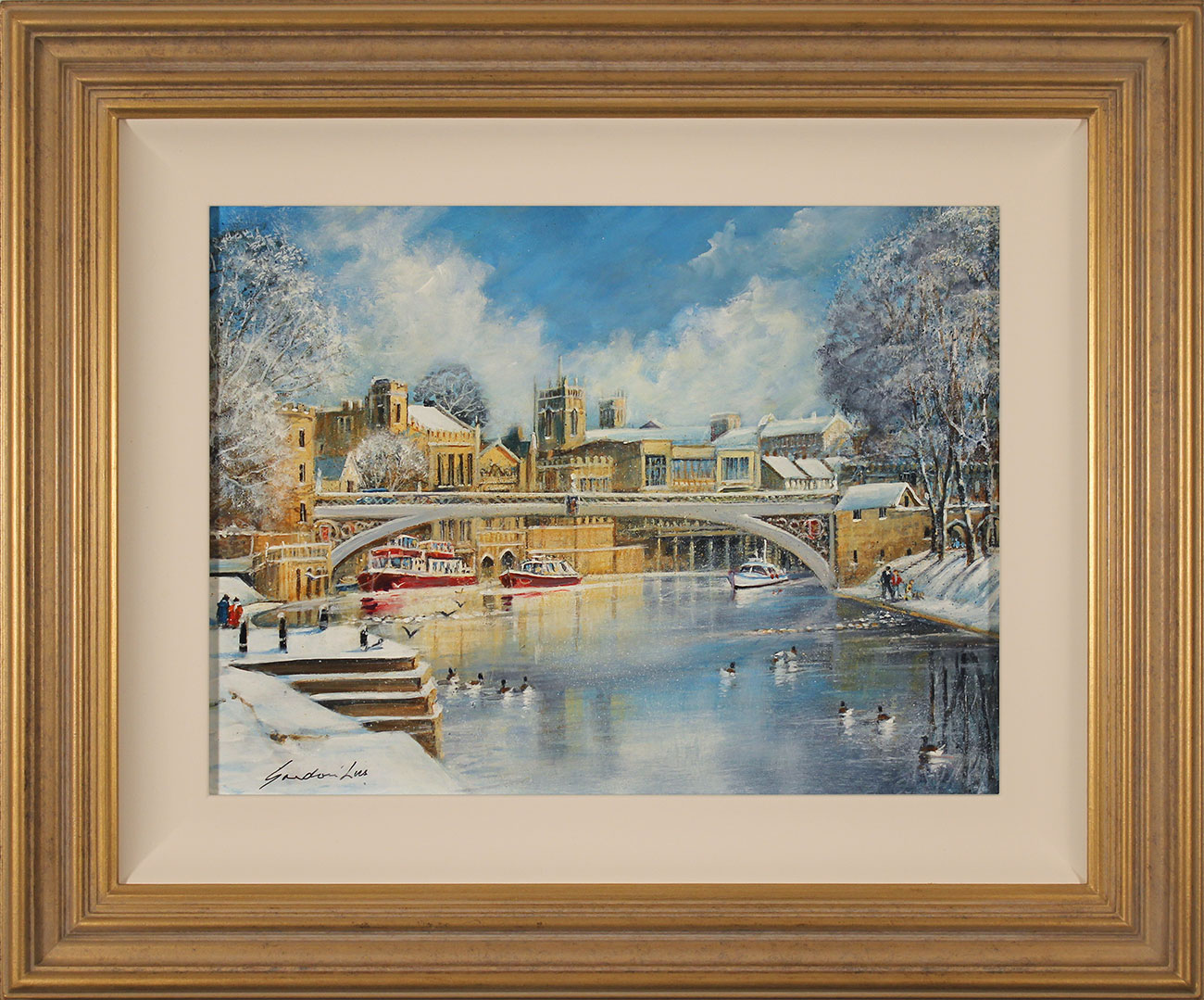 Gordon Lees, Original oil painting on panel, Bright Winter Afternoon, York. Click to enlarge