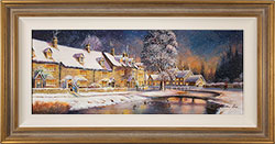 Gordon Lees, Original oil painting on panel, A Snowy Winter's Eve Large image. Click to enlarge