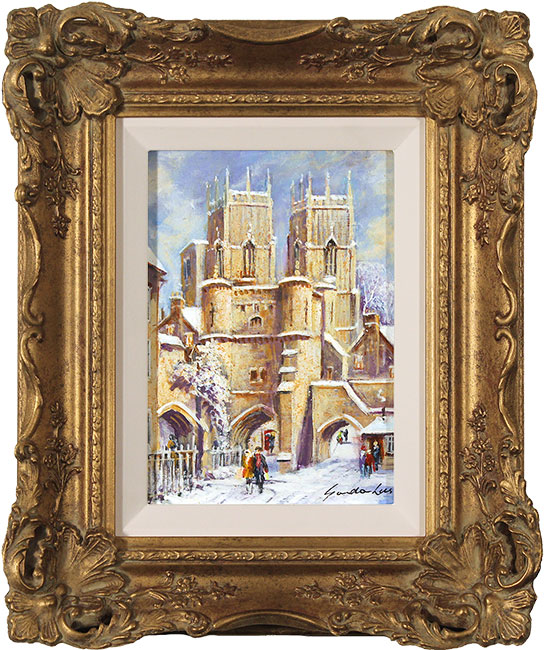 Gordon Lees, Original oil painting on panel, Bootham Bar, York