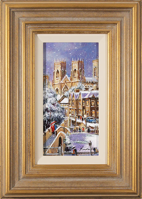 Gordon Lees, Original oil painting on panel, View from the City Walls, York, click to enlarge