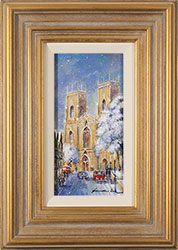 Gordon Lees, Original oil painting on panel, York Minster in Snow Large image. Click to enlarge