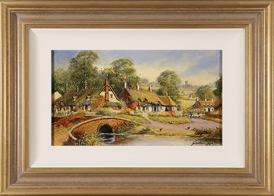 Gordon Lees, Original oil painting on panel, Cotswolds Village in Summer, click to enlarge