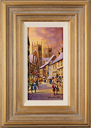 Gordon Lees, Original oil painting on panel, Low Petergate, York