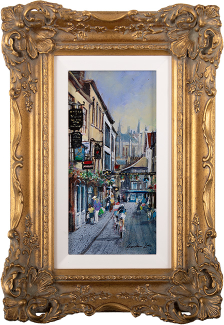 Gordon Lees, Original oil painting on panel, Stonegate, York