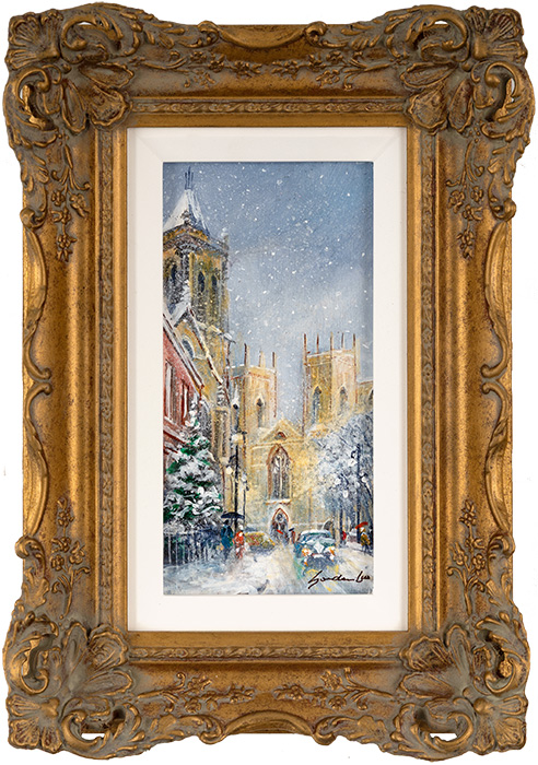 Gordon Lees, Original oil painting on panel, A Winter's Eve, York Minster, click to enlarge