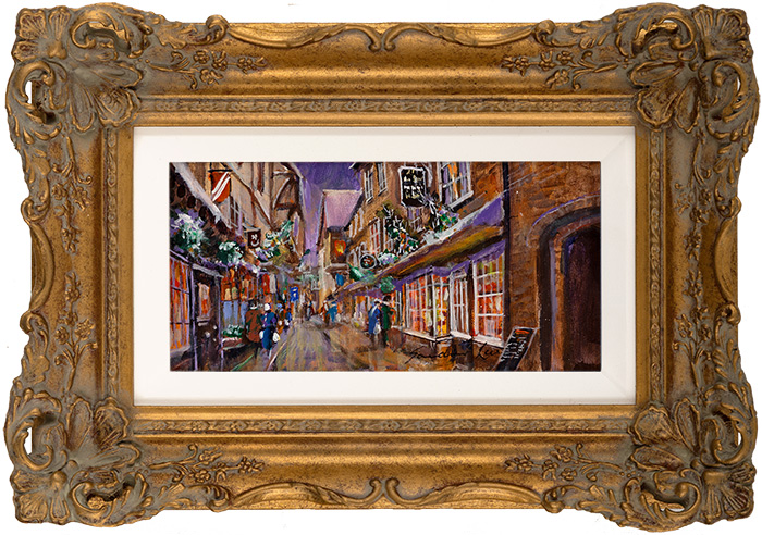 Gordon Lees, Original oil painting on panel, The Shambles, York, click to enlarge