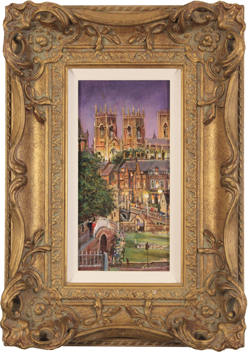 Gordon Lees, Original oil painting on panel, Evening on the City Walls