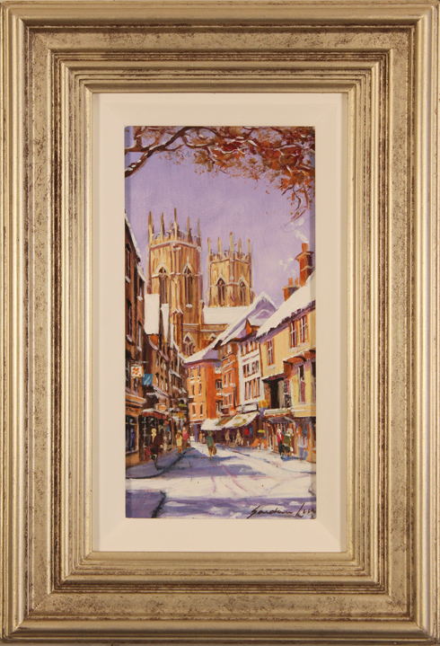 Gordon Lees, Original oil painting on panel, Winter on Low Petergate