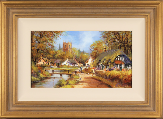 Gordon Lees, Original oil painting on panel, Cotswolds Village in Spring