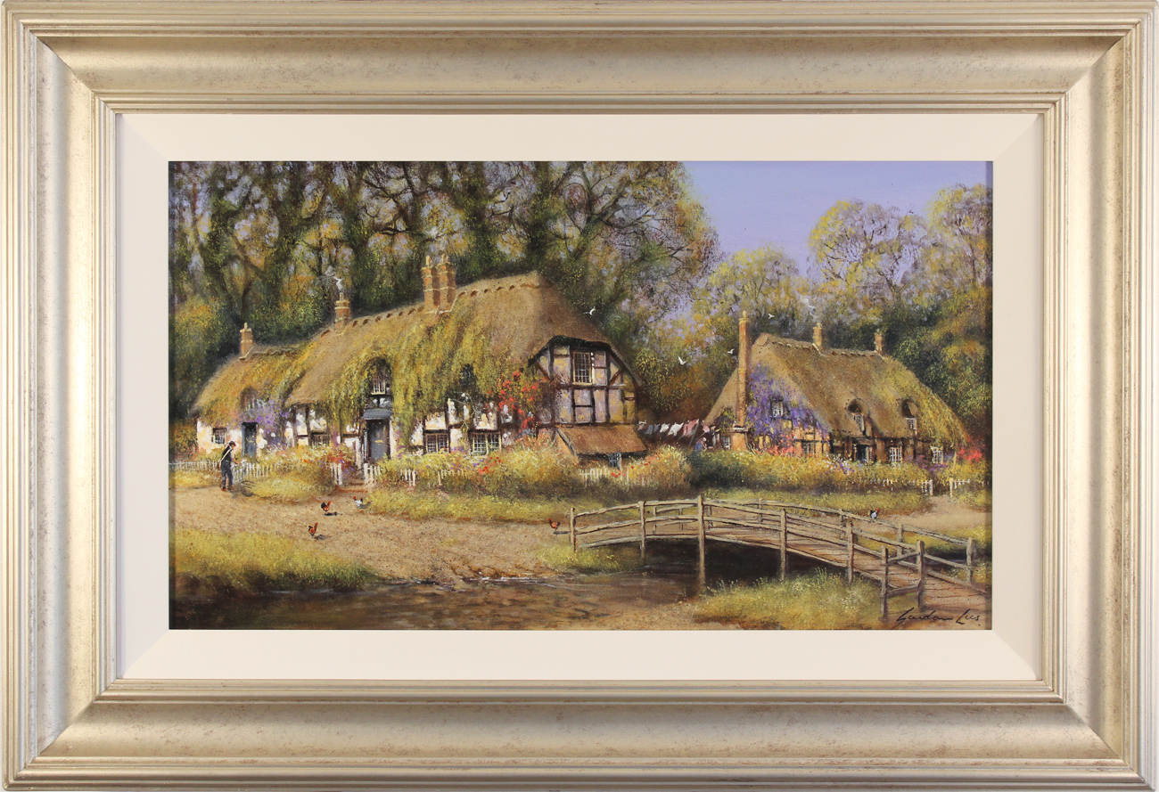 Gordon Lees, Original oil painting on canvas, Summer Days in Ivy Cottages. Click to enlarge