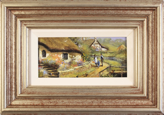 Gordon Lees, Original oil painting on panel, Life in the Village