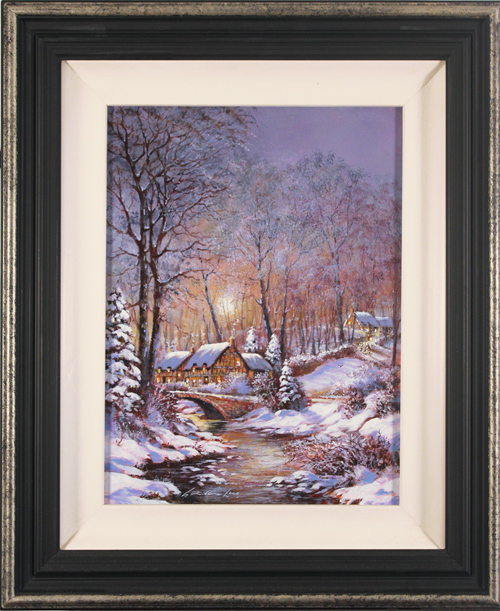 Gordon Lees, Original oil painting on canvas, Woodland Village