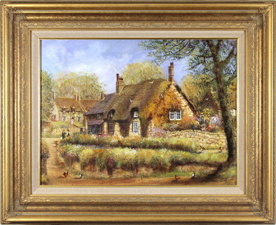 Gordon Lees, Original oil painting on canvas, A Cotswolds Summer in Ebrington