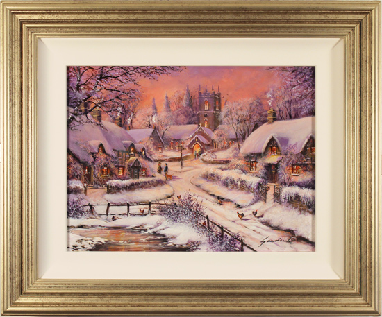 Gordon Lees, Original oil painting on panel, Evening Glow, The Cotswolds