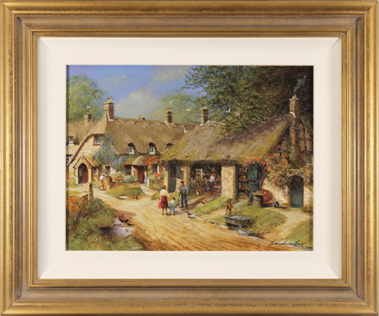 Gordon Lees, Original oil painting on panel, The Old Workshop