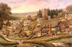 Gordon Lees, Signed limited edition print, Cotswolds Village