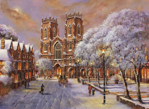 Gordon Lees, Signed limited edition print, Minster in Snow