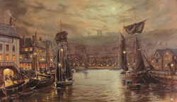 Gordon Lees, Signed limited edition print, Whitby Harbour Large image. Click to enlarge