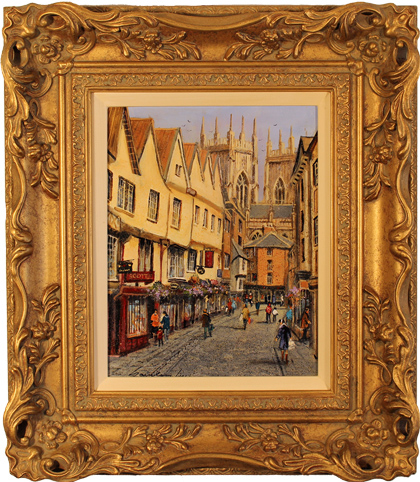 Gordon Lees, Original oil painting on canvas, Low Petergate, York, click to enlarge