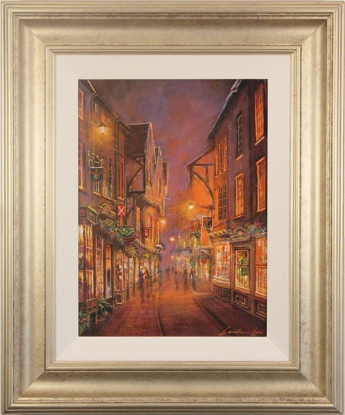 Gordon Lees, Original oil painting on panel, The Shambles, York