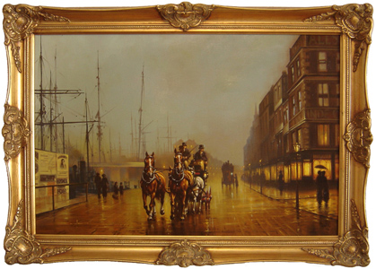Graham Isom, Original oil painting on canvas, Princess Dock, Hull Without frame image. Click to enlarge