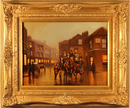 Graham Isom, Original oil painting on canvas, Coach and Horses